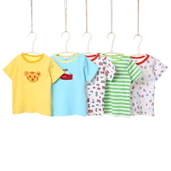 Vara Baieti T Shirt de Imprimare de Desene animate Topuri de Bumbac Tees T-Shirt Pentru copii Copii Uza Haine 3-24M en-Gros pentru Sezonul Cald