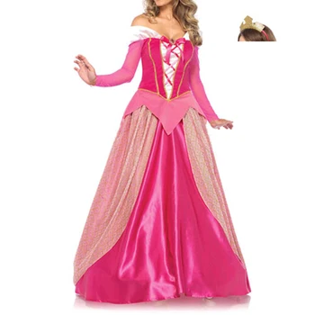 VASHEJIANG Roz Adult Uimitoare Frumusete de Dormit Costum Femei Aurora Cosplay Femei Printesa Aurora Bellet Costum Pentru Halloween