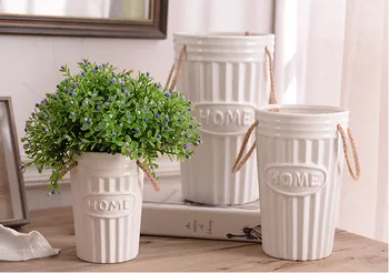 Vaza ceramica ornamente en-gros alb simplu și modern vaze decor acasă meserii dormitor, camera de zi vaza de flori