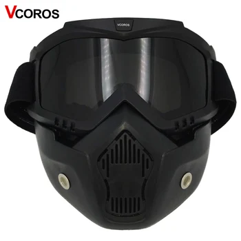 VCOROS Modular Masca Detasabila Ochelari de protecție Și Gura Filtru Perfect pentru Deschis Fata de Motocicleta Casca Jumătate de Epocă și Căști de protecție