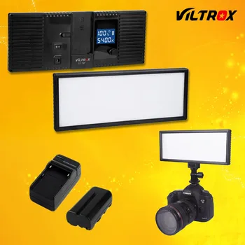 Viltrox L132T LCD Display Bi-Color & Estompat Slim DSLR Video LED + Acumulator + Incarcator pentru Canon Nikon Camera Video DV