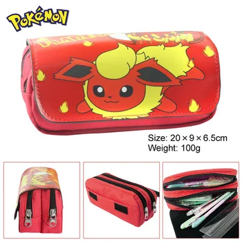 Vinde fierbinte Joc Pokemon pentru penar Portofel Poke Eevee Pikachu Machiaj Cosmetice Monedă Pungă cu Fermoar Dublu Pen Sac