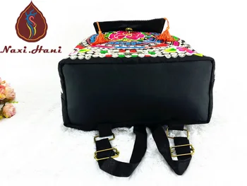 Vintage boho Pânză brodate femei Rucsac Etnice acoperi Hasp casual ciucure Rucsac de călătorie de vânzări On-line Model satchelbags