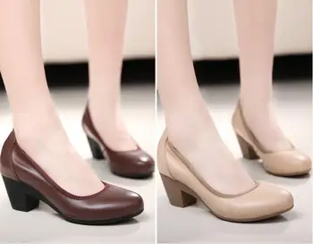 Vnasell femei pantofi moi din piele scăzut confortabil pantofi de înaltă birou business casual pantofi pentru femei size32-43