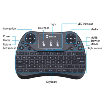 VONTAR TX2 Plus Air Mouse QWTREY Tastatura Wireless 2.4 G mini Tastatura Touchpad mouse-ul Zbura Cu iluminare din spate Android TV BOX X96mini X96