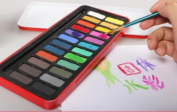 Vopsele acuarelă 24colors/set Solid de Guache Vopsea caz Portabil Perfect de Pictură în aer liber Pigment Copii Cadou de Artă AGW024