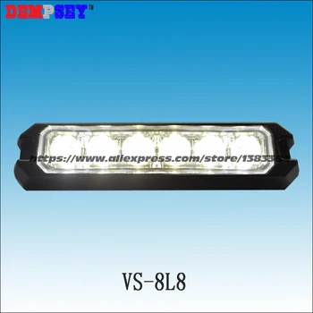 VS-8L8 LED Subțire Lumini, 6*3W LED-uri, LED-uri montare pe suprafață de Avertizare Strobe Lumină Intermitentă,22 flash model, rezistent la apa