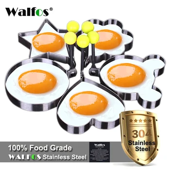 WALFOS 5pcs/set din oțel Inoxidabil Drăguț în Formă de Ou Prajit Mucegai Clatita Inele de Mucegai Instrument de Bucatarie
