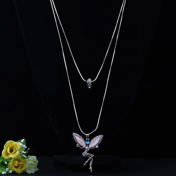 WEVENI Declarație Fairy Angel Colier de Cristal Figura Ochi de Pisica Pandantiv Lanț Lung Guler Noi Accesorii de Moda, Bijuterii Pentru Femei