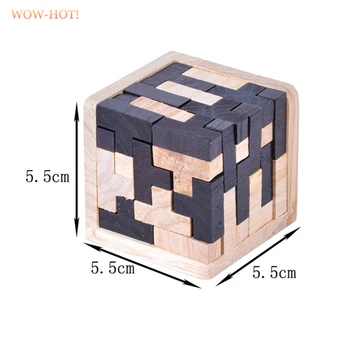 WOWHOT Clasic IQ din Lemn Magic Joc de Puzzle Tetris pentru Adulti, Copii, Cadouri,Blocare IQ Minte Teaser Creier Jocuri, Jucarii Educative