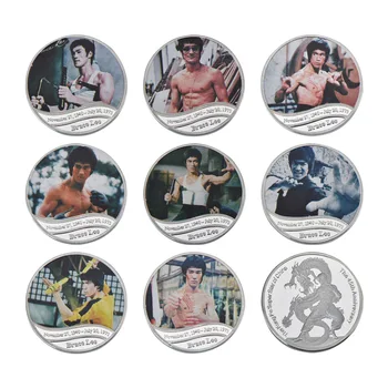 WR 8pcs Placat cu Argint Provocare Monede Monede de Metal Kungfu Super Star Bruce Lee Monede Comemorative Set Pentru Cadouri