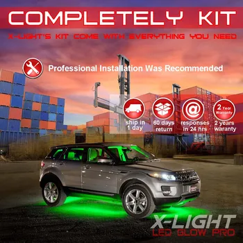 X-LIGHT de la Distanță fără Fir 18 Culoare Schimbare Led-uri cu Snowmobilul Strălucire de Neon Lighting Kit 10pc | Msuic Activ | de Frână Modul | Comutator pe Cablu