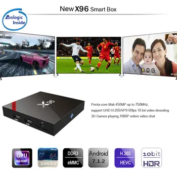 X96 X96W Android TV Box Android 7.1 S905W Quad Core 1G+8G / 2G+16G Set-top Box 2.4 GHz WiFi, Bluetooth 4.0 WiFi 4K Media Player
