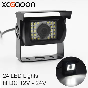 XCGaoon Auto Universal Vedere din Spate aparat de Fotografiat 170 Grade rezistent la apa 24 de LED-uri Nopți Viziune input DC 12V-24V, Compatibil cu BUS & Truck