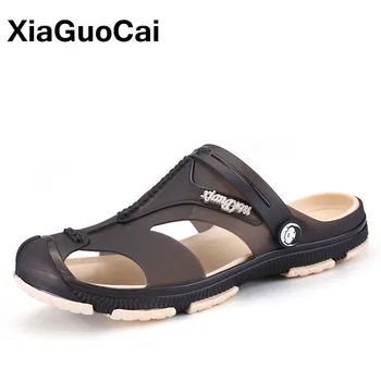 XiaGuoCai 2018 Vară pentru Bărbați Papuci de casă, Slip-On Gradina de Pantofi, Respirabil Sandale Barbati, Plus Dimensiunea sex Masculin Pantofi de Plaja si Flip Flops