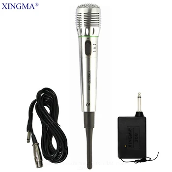 XINGMA AK-308 Dinamic Microfon fără Fir cu Fir Și Microfon Wireless Cu Receiver Profesional Portabil Microfon Pentru Karaoke KTV