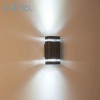 [YGFEEL] în aer liber, Lămpi de Perete rezistent la apa IP65 Aluminiu Curte Lampa de Gradina Coridor Scara Pridvorului Iluminat Cu 2 BUC*E27 Becuri LED