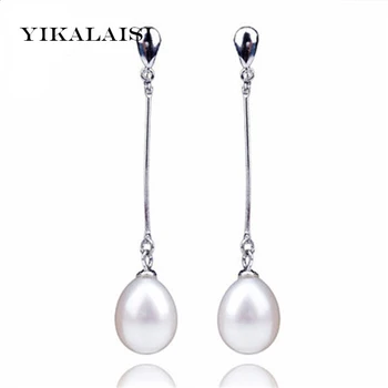 YIKALAISI 2017 Naturale Pearl Cercei Pentru Femei de Argint 925 de Bijuterii de 8-9mm Apă timp de bijuterii Perla de Calitate, Cadou de Nunta