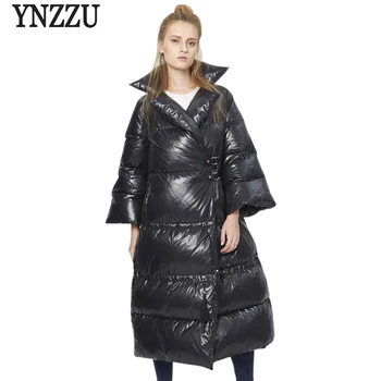 YNZZU Chic 2017 Femei de Iarnă, în Jos Jachete Marca Vrac Flare Sleeve Extra Lungi Femeie Caldă Jos Hainele Doamnelor Zăpadă Uza O290