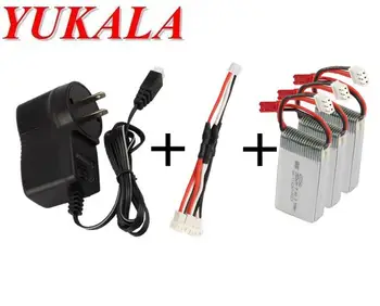 YUKALA 7.4 V 350mAh Li-polymer*3pcs +3 în 1 încărcător de perete pentru X401H X402 RC quadcopter transport gratuit