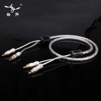 YYAUDIO Liton argint placat cu dublu filtru inel febra semnal audio cablu RCA mufă Cablu Audio transport gratuit 0,5 m 1m 1,5 m 2m 3m