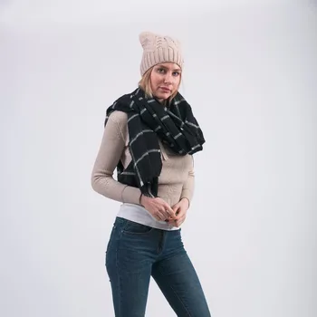 Za Stil de Moda de Iarnă Eșarfă Femei Cașmir Carouri Cald Pashmina Pătură Învelit Eșarfe Și Șaluri echarpe foulard femme bandană