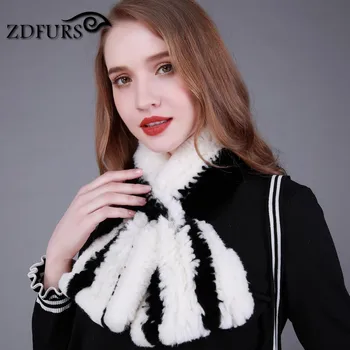 ZDFURS *Coreea stil Nou blana de iepure rex esarfa Femei Reale Naturala Blana de Iepure Eșarfe doamna eșarfe cald real eșarfă de blană pentru femei