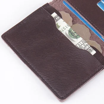ZLON Sus Unisex Moale din Piele 3 Deținătorii de Carduri de Credit Card Mini Portofel Pentru Barbati din Piele Vintage de Licență Slim Poseta de Monede K113
