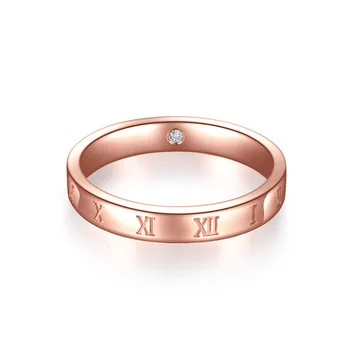 ZOCAI Brand nou dragostea de timp 18K rose aur 0.01 CT diamant certificat cuplu de nunta inel gratuit grava
