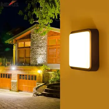În aer liber LED lampă de perete, rezistent la apa / praf / controlul dăunătorilor ușa culoar balcon pătrat plafon lampă dublă utilizare lampă de perete