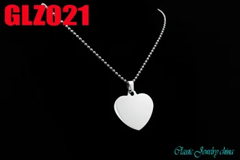 în formă de inimă din oțel inoxidabil pandantiv două sidedl lustruit Piersic forma dog tag colier 10buc GLZ021