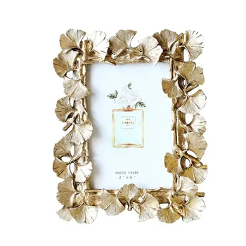 În stil European, American vintage aur frunze de ginkgo 6 inch rama foto decor acasă ornamente