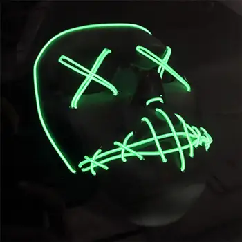 Înfricoșătoare EL Sârmă Masca Aprinde Craniu CONDUS Masca Pentru Petrecere de Halloween Concert Înfricoșător Tema Cosplay Payday Serie de Măști Verde Cadou