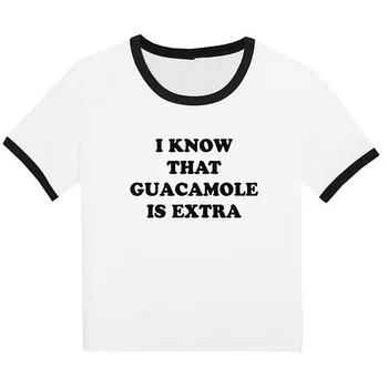 știu că guacamole este foarte ringer tee tricou tricou top doamnelor amuzant tumblr hipster moda grunge drăguț vegan cu avocado