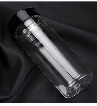 1 BUC Nou Fierbinte 300ml apa de sticla dublu strat de sticlă rezistent la căldură de sticlă transparentă cu infuzor sticla de apa KD 1461