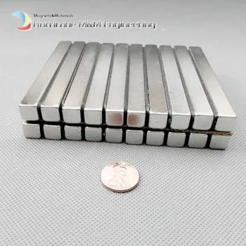 1 Pachet Neodim Bloc 100x10x10 mm lungime Bara Puternic din Neodim Magneți Permanenți Industria de pământuri Rare Magnet Clasa N52 NiCuNi Filmate