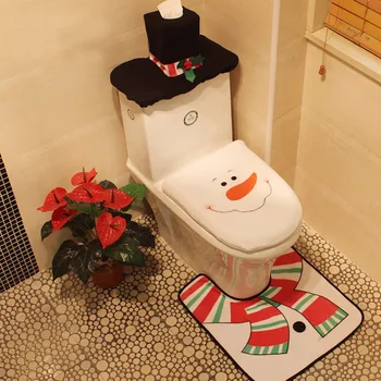 1 Set Decoratiuni de Craciun pentru Casa Baie Capac Scaun de Toaletă de Hârtie Covor Natal Ornamente de Crăciun, Moș Crăciun, de Anul Nou Decor