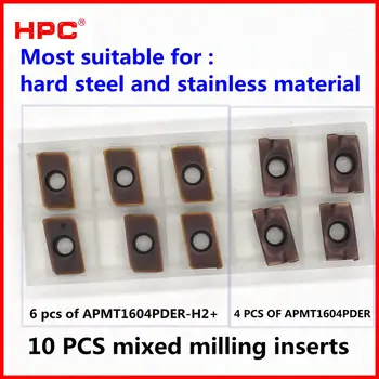 10 buc de APMT1604PDER amestec de frezat insertii de tugsten insertii carbură CNC instrument de tăiere pentru oțel inoxidabil și material
