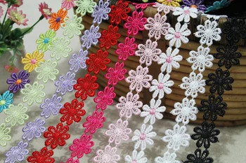 10 metri de 2,5 cm culori Solubile flori Brodate daisy lace trim panglică ambarcațiuni pentru DIY-NL