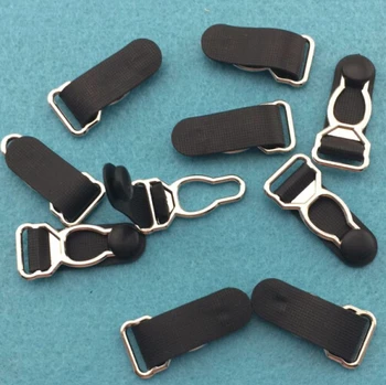 100 buc/pachet 1.2 cm Metal Argintiu+Negru PP Jartiera klip Clip de la liga Îmbrăcăminte clipuri accesorii de Îmbrăcăminte Cusut Consumabile TQ506