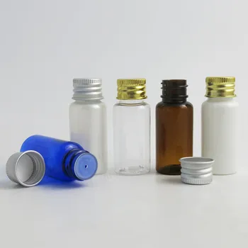 100 x 15ml de Călătorie PET Transparent Blue Amber Crema de Sticla Cu Aluminiu Capace cu filet Introduce 1/2oz Cosmetice de Ambalare Container