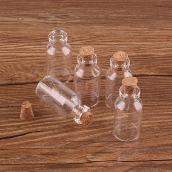 100buc 18*40*7mm 5ml Mini Sticlă care Doresc Sticle Mici Borcane Flacoane Cu Dop de Plută pandantiv meserii