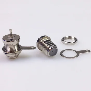100buc/lot Metal Placat cu Nichel F Conector de tip F-Feminin Peretele Jack Adaptor Coaxial Coaxial Conector F Jack Socket en-Gros