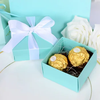 100buc Nunta Romantica Favoarea Tiffany Hârtie Albastră Cutie de Bomboane DIY Bomboane Cookie Cutii de Cadouri de Nunta de Petrecere Bomboane Consumabile