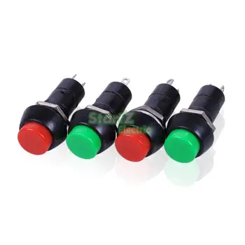 100buc PBS 11A 2PIN Plastic 12mm Buton de Blocare Comutator Auto-Blocare 3A 150V Rosu verde aleatoare trimis în mod implicit