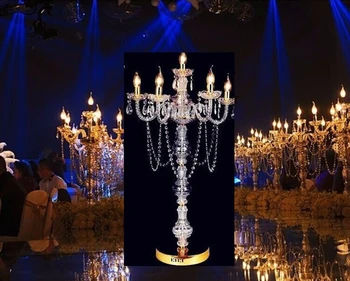 100cm Inaltime 5-brațe de Cristal, candelabre tort de Nunta suport de lumanare culoar drum duce Eveniment recuzită
