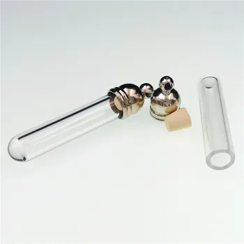 100pieces 29x5mm formă tub de sticlă Flacon Pandantiv cu capac de metal cu cauciuc dop de sticlă medalion pandantiv farmece