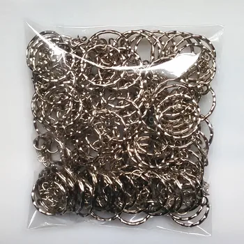 100piesă/pachet 2,5 cm Stralucitoare Cheie Lanț Accesorii Sac de Argint Inel de chei Masina Lanț de Înaltă Calitate de breloc accesorii en-gros