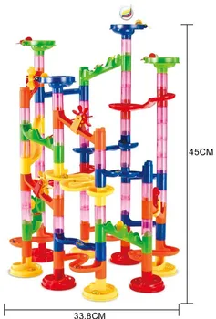 105Pcs DIY Constructie Marble Race Rula Labirint de Bile Piesa Blocuri de Construcție Plastic Jucării Educative pentru Copii