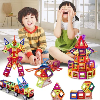 108 buc Dimensiune Standard DIY Magnetice Blocuri Magnet Magic Trăgând Magnetic Clădire din Cărămidă Blocuri Asamblate cadouri Pentru Copii
